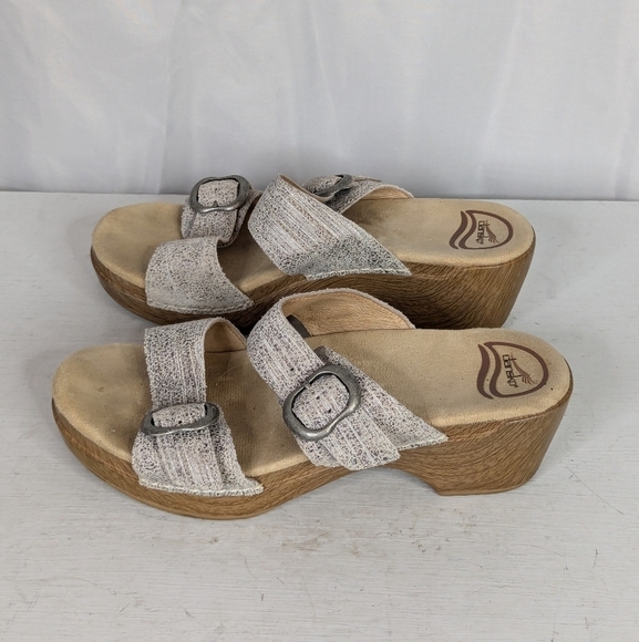 Dansko Sophie Metallic Two Strap Leather Open Toe Sandals - Picture 4 of 7